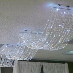 15 feet Iridescent Crystal Beaded CEILING DRAPE CURTAIN Backdrop Decorations