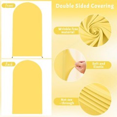 7.2FT Wedding Arch Cover Yellow Gold Spandex Fitted Wedding Arch Stand Covers…