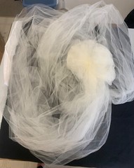 10 Large Wedding Pew Bows White Gold Satin Tulle Pearl Beads Church Aisle Decor