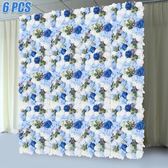 6Pcs Artificial Flower Wall Panel Floral Panel Background Wedding Birthday Decor