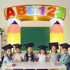 6.56 ft Preschool Graduation Decorations Inflatable Pencil Arch Back to