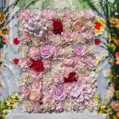 20 Pcs Artificial Silk Flower Wall Panels Wedding Party Venue Decors Wall Panels