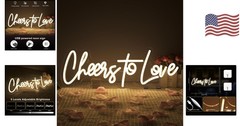 Versatile Cheers to Love LED Neon Sign – USB Decor for Weddings, 16.5″x5.9″