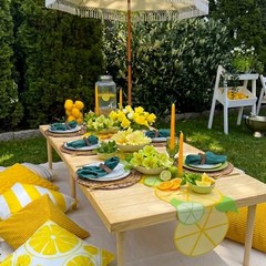 Summer Orange Citrus Table Runner 72×14 Inch Little Citrus Slice Birthday