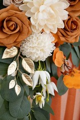 DIY Burnt Orange Wedding Arch Flowers Set: 3 Vivid Swags & 26Ft Draping Elegance