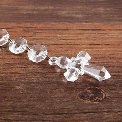 Acrylic Crystal Octagonal Bead Pendant Wedding Party Hanging Décor 1/5/10pcs D28