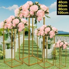 Gold Metal Flower Stand Pedestal Centrepiece Wedding Party Decor Plinths Rack