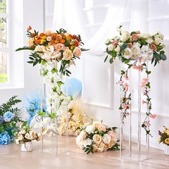 2PCS 31.5inch Tall Wedding Column Flower Stand Display Rack Acrylic
