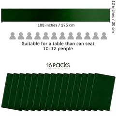 Pack Satin Table Runner 12 x 108 Inch Long Wedding Satin Silk 16 Black Green