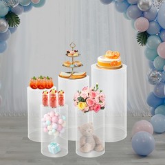 5x Large Cylinder Tables For Parties Pedestal Display Plinth Pillars For Wedding