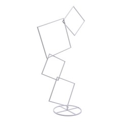 White Metal Flower Frame Weddings Square Backdrop Garland Plants Display Stand