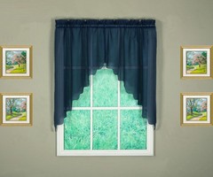 Today’s Curtain Emelia Original Voile Swag Pair 38″, Navy, 60″ W x 38″ L