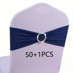 51pcs Spandex Stretch Chair Sashes With Bow Knots,Suitable For Wedding Parties