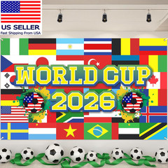 World Football Tournament Cup Celebration Backdrop 43X71 Inch 2026 Vibrant Socce