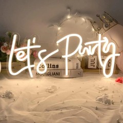Custom Let’s Neon Signs Large sign with Dimmer for Bachelorette Engagement Fi…