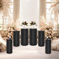 Metal Pedestal Stands Black Cake Stands For Desserts 6PCs Durable Anti-Scratch