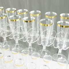 Clear 20 Acrylic 3″ Glass Holder Hooks Champagne Stand Party Events Decorations