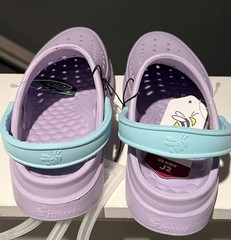 Joybees Kids Lavender Clogs Size 12 with Aqua Strap • Lightweight Slip-On Shoes
