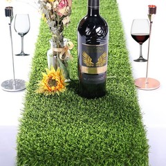 Kesfey 12 x 36 Inch Easter Artificial Grass Table Runners Washable Green Synt…