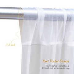 10ft X 10ft Tulle Backdrop Curtain for 10ft x 10ft(2 Panels 5*10ft) White