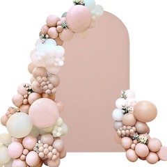 Fivenl Spandex Fitted Wedding Arch Cover, Cameo Brown, 7.2FT Round Top Chiara…