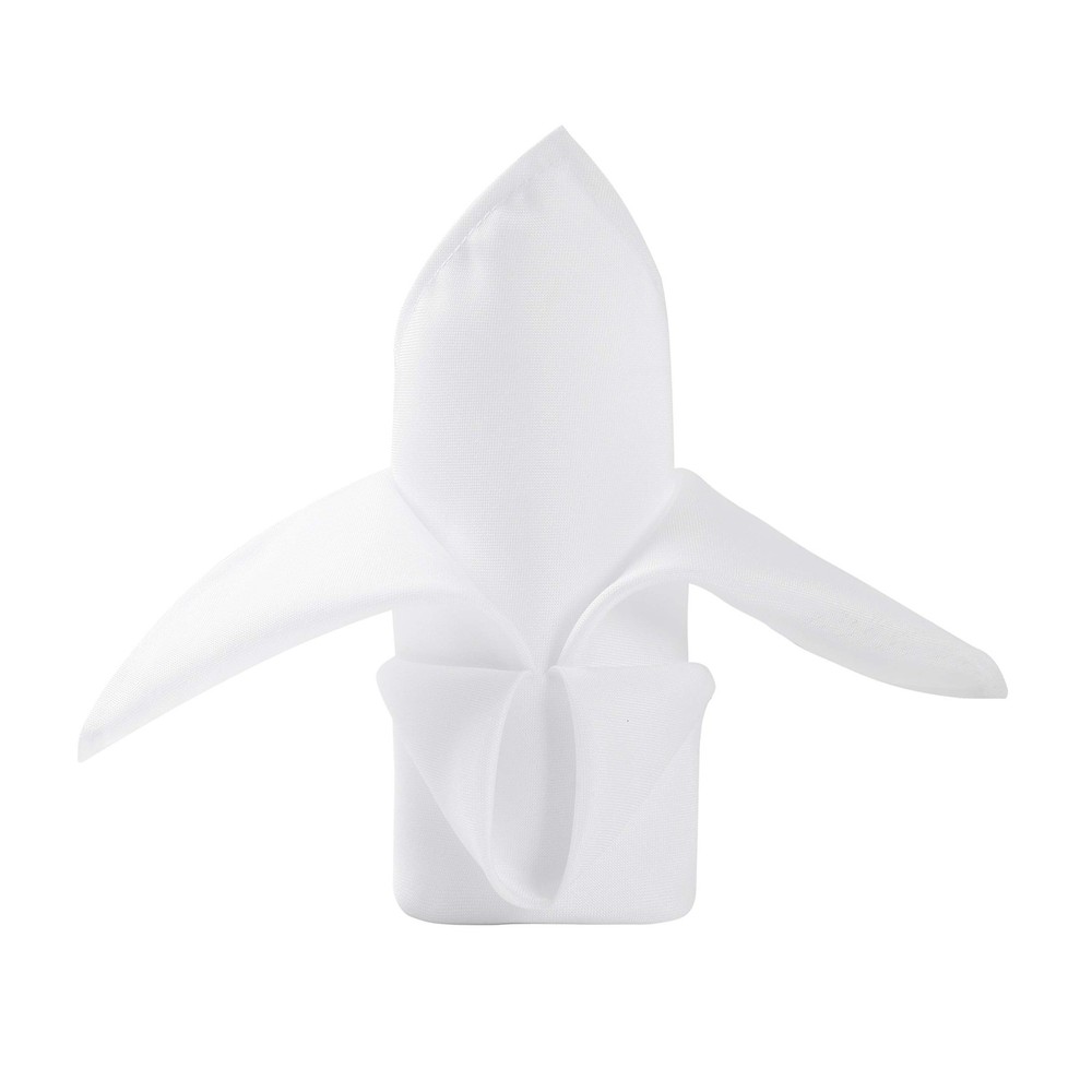 50pcs Polyester Cloth Napkins – 20 x 20 inch White Dinner Washable Napkins wi…