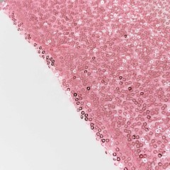 2 PINK 8ft x 2ft Sequined Backdrop Curtain with Rod Pockets Wedding Decorations