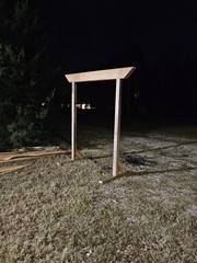 Rustic Wedding Arch & Platform Altar Stage Reclaimed Wood w/ White Birch Top