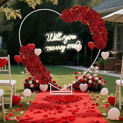 Proposal Decorations Kit Will You Marry Me LED Neon Light Metal Heart Stand Carp