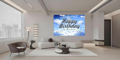 Heavenly Birthday Memorial Backdrop for Celebration of Life Events