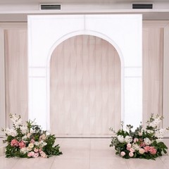 7 ft WHITE Spandex Wedding Arch Cover for Arc de Triomphe Stand