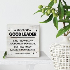 a Sign of a Good Leader Wood Box Sign Decor Rustic Leadership Quote Wooden Bo…