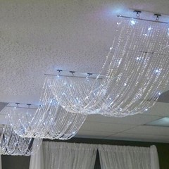 15 ft Iridescent Ceiling Drape Curtain Crystal Beaded Backdrop Party Decorations