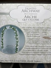 Amscan Lighted Wedding Archway 8 ft White Indoor/Outdoor 150 Lights Floral Theme