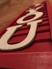 Ashland Wooden Red Shutter Home Wall Decor. NEW. I LOVE YOU Rustic