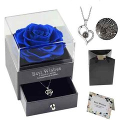 Exquisite eternal flower preserved in an acrylic jewelry box