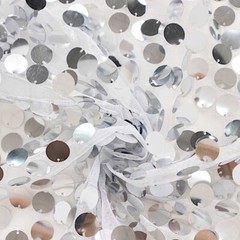 7.5 ft SILVER Sparkly Big Payette Sequin Backdrop STAND COVER Party Decorations