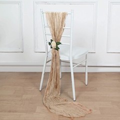 5 BEIGE Gauze Cheesecloth CHAIR SASHES Party Events Decorations Supplies