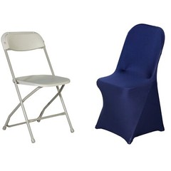 10 Navy Blue Stretchable Spandex Chair Covers Event Banquet Party Decorations