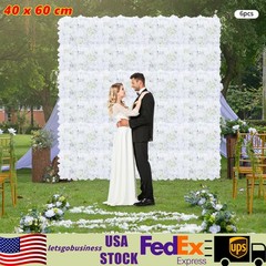 6 Pcs Artificial Flower Wall Panel Venue Backdrop Wedding Party Background Decor