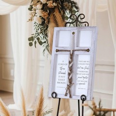 A Cord of Three Strands Wedding Sign, Solid Wood Wedding Rustic Boho Decor, M…