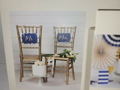 Wedding Decorations Chair Signs Navy Mr. & Mrs. and 24 Table Numbers Set of 2