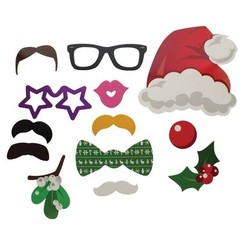 Photo Booth Props WIth Frame Christmas Theme Festive Holiday Party Fun