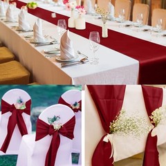 4 Pack Satin Table Runner 12 x 108 Inch Long Bright Silk and Smooth Fabric