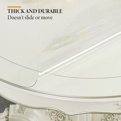 Deep Dream 1.5mm Thick 45 Inches Clear Round Table Protector, Round Table Cov…