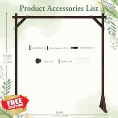 Fomcet Brown 7.2FT X 7.1FT Wedding Arch Stand