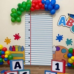 Arch Cover 6ft Welcome Back to School Party Decorations 6 ft White Notebook