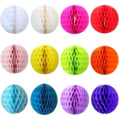 30x Multi-Color 4 8 12 inch HoneyComb Tissue Paper Balls Pom Poms Wedding Decor