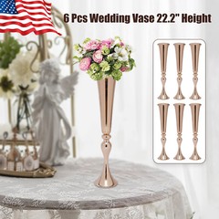 6 Pcs Wedding Centerpieces Vase European Vase Versatile Metal Props 22.2″ Height