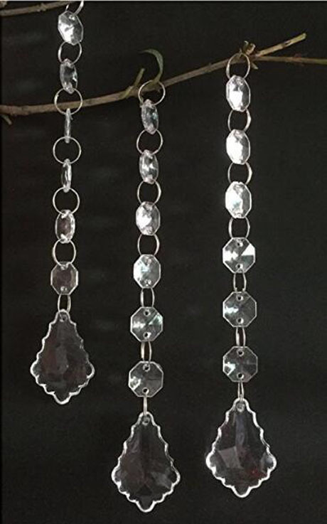 30Pcs String Teardrop Acrylic Crystal Bead Garland Chandelier Hanging Wedding